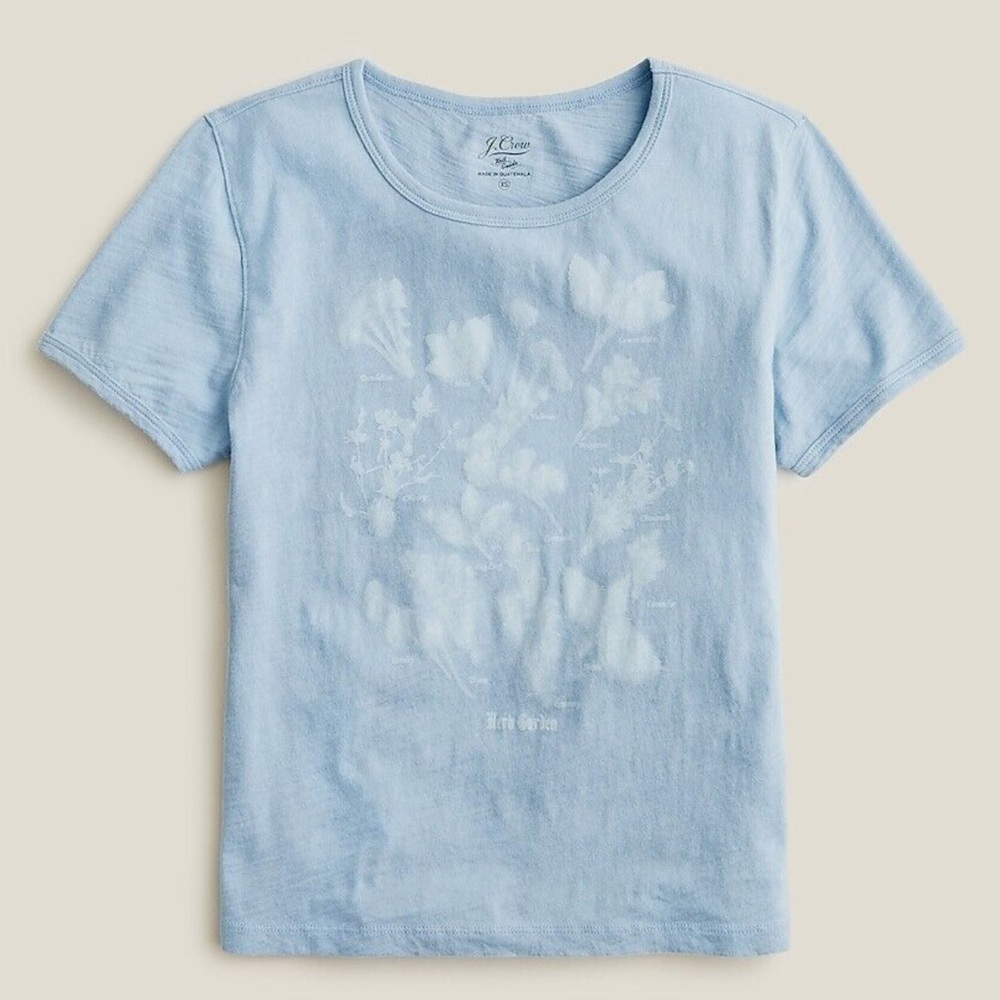 J. Crew Sky Blue Graphic Tee